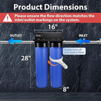 iSpring WGB22B 2-Stage Whole House Water Filtration System, 20” x 4.5” Sediment & Carbon Block Filters, Removes up to 99% Chlorine, Fine Sediment and Bad Taste Removal