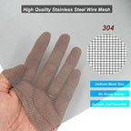 304 Stainless Steel Mesh 40Mesh, 15.7"x47.2"(40x120cm) Metal Mesh Screen, Woven Fine Wire Mesh, Filter Mesh Easy to Cut for Vent Covers, Cage, Garden, Window Screen and DIY Project