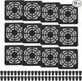 PATIKIL 50mm Fan Filter Grill, 12 Pcs Plastic Ventilation Dustproof Grill Covers Cooling Ventilator with Screws for Industry Workshop Computer Case Refrigerators Air Conditioning, Black