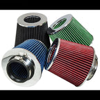 Mortar Aftermarket Auto Air Filter Replacement - Car Enthusiast Class Universal Cold Air Intake Gulps in More Air for More Engine Power & Passionate Induction Sound, 3.5 In, Green
