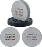 Normcore 2 Packs 53.3mm Puck Screen with Stand - Reusable Contact Shower Screen with Silicone Holder - 1.7mm / 1.0mm Thickness 150μm Mesh - Compatible with Espresso Machine 54mm Portafilter Basket