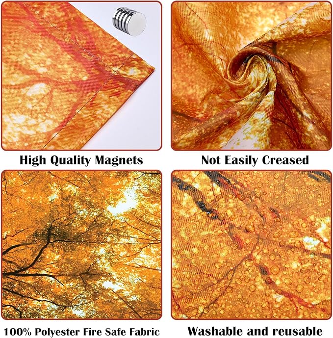 4 Pcs Fluorescent Light Covers - Classroom, Office 4 x 2 Feet Flame Retardant Magnetic Covers for Ceiling Lights Filters (Autumn & Sunset)