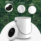 Utopia Kitchen Compost Bin for Kitchen Countertop, 1 Gallon Compost Bucket for Kitchen with Lid, Includes 1 Spare Charcoal Filter (White)