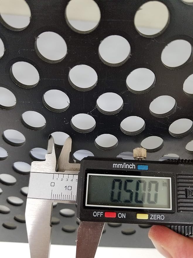 2'x2' Black Plastic Perforated Tile, 10 Pack, with 1/2" Holes