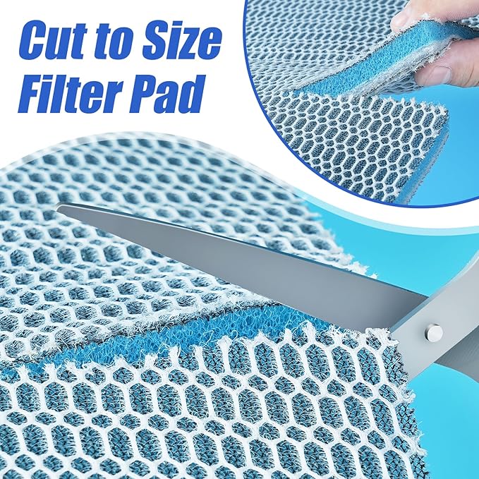 AQUANEAT Aquarium Filter Sponge 8-Layer Filter Media Pad, Cut-to-Size Foam Floss for Fish Tank Sump Pond (47" x 12" x 0.6")
