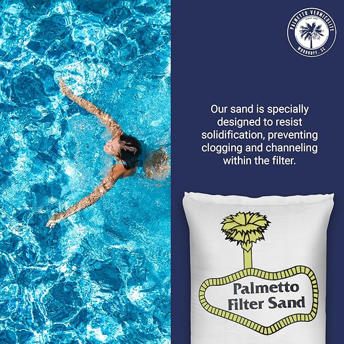 Palmetto 10 Pack Pool Filter Sand, Clean and Clear Water, Natural Sand for Residential and Commercial Pool Sand Filter Pumps, 50 Pound