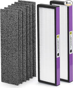 FLT4850PT HEPA Filter B Replacement Compatible with Guardian Technologies Filter B for Models AC4850PT, AC4825, AC4300BPTCA, CDAP4500BCA, AC4820, AC4900 and More, 2x H13 HEPA + 6x Pre-Filters