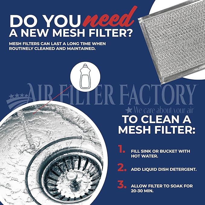 Air Filter Factory Replacement For Nordyne, Nortek 917763 A-Coil 16X19 HVAC Furnace Metal Mesh Filter 2-Pack