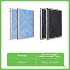 Hichoryer【Upgraded】MSA3 Air Purifier Replacement Filter,Compatible with Membrane Solutions Air Purifier MSA3 & MSA3S, 3-in-1 H13 True HEPA Filter with Odaller Pure Technology, 4 Pack
