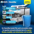 Aquatic Experts Classic Bonded Aquarium Filter Pad - Blue and White Aquarium Filter Media Roll Bulk Can Be Cut to Fit Most Filters, Made in USA (12" by 24 Feet by 3/4" Thick)