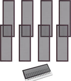 8 Pack Strong Magnetic Floor Vent Cover - PVC Mesh Register for Wall Ceiling Floor Catch Debris Hair Insect (Black, 4 x 12 Inch)