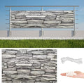 Privacy Fence Screen 2.3' x 3.3' UV Protection 96% Outdoor Privacy Screen, Includes Cable Ties for Patio Yard Porch Chain Link Fence Condo, Stone Pattern
