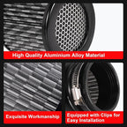 Cold Air Intake Filter High Performance Washable Filter Clamp-On Replacement Air Filter Flange Diameter 3inch/76mm Carbon Fibre Pattern