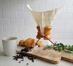 Pour Over Reusable Cloth Coffee Filter - Made in Canada of Hemp and Organic Cotton - Zero Waste, Eco-Friendly.