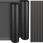 Woanger 1 Pcs 1000 x 300 mm DIY PC Case Dust Filter PC Fan Mesh Filter Floor Vent Cover PVC Dustproof Cover with Magnetic Strip for Computer Chassis Speaker and More, 0.03 Inch Hole, Black