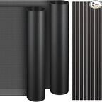 Woanger 2 Pcs 1000 x 300 mm DIY PC Case Dust Filter PC Fan Mesh Filter Floor Vent Cover PVC Dustproof Cover with Magnetic Strip for Computer Chassis Speaker and More, 0.03 Inch Hole, Black