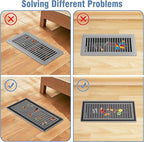 6 Pack Strong Magnetic Floor Vent Cover - PVC Mesh Register for Wall Ceiling Floor Catch Debris Hair Insect (Black, 4 x 8 Inch)