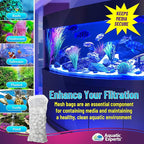 Aquatic Experts Max Flow Filter Media Bag - Durable Filter Bags for Fish Tank, Secure Aquarium Media Bag with Drawstring, Media Bags for Aquarium and Pond, Max Flow (Zipper), 8” x 12” – 3 Pack
