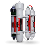 LiquaGen 4 Stage Reverse Osmosis and Deionization (RO/DI) Portable Space Saver Water Purification System | Water Filtration System for Aquarium Filter Processes + Manual Flush Valve (50 GPD)