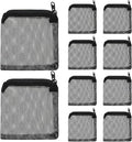 10Pcs Media Bags for Aquarium Fine Mesh Bag 4" x 4" with Plastic Zipper, Reusable Bag Mini Fish Tank Filter for Bio Activated Carbon Filterstones