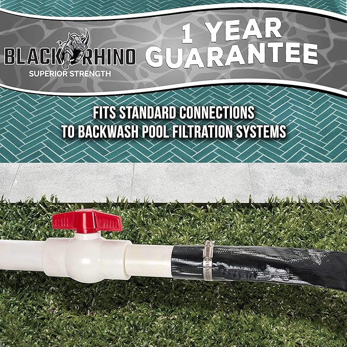 U.S. Pool Supply Pool Backwash Hose 2 Inch Diameter x 100 Feet - Discharge Hose for Pump, Sand Filter & Sump Pump Hoses - Burst Resistant Lay Flat Drainage Hoses for Inground & Above Ground Pools