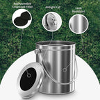 Utopia Kitchen Compost Bin for Kitchen Countertop, 1 Gallon Compost Bucket for Kitchen with Lid, Includes 1 Spare Charcoal Filter (Silver)