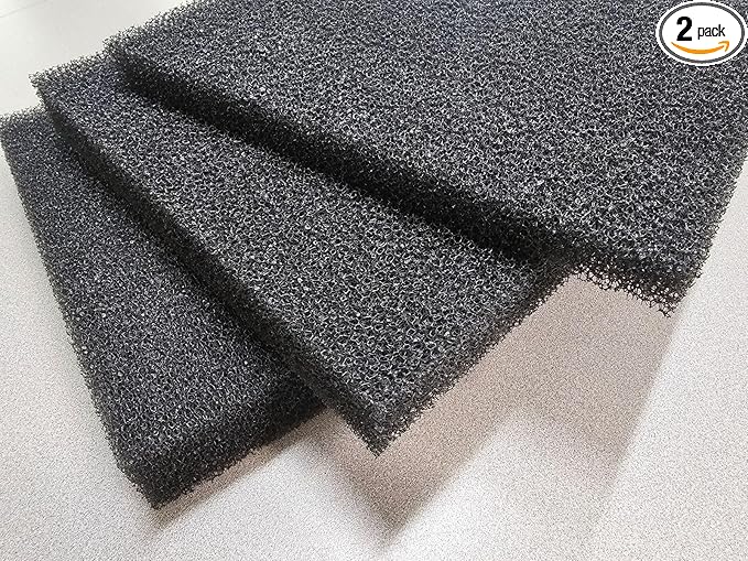 10 ppi Reticulated Sponge Black Regicell Automotive Air Filter, Noise Suppression Filtration, Speaker Foam Size: (2PCS) 54" x 36" x 3/4" Thick