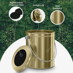 Utopia Kitchen Compost Bin for Kitchen Countertop - 1.3 Gallon Compost Bucket for Kitchen with Lid - Includes 1 Spare Charcoal Filter (Gold)