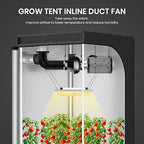 InfiniPower 4 Inch Inline Fan, 4" Black Air Carbon Filter, 8 Feet Silver Ducting Rope Hanger for Greenhouse Ventilation Equipment, Grow Tent, Basement