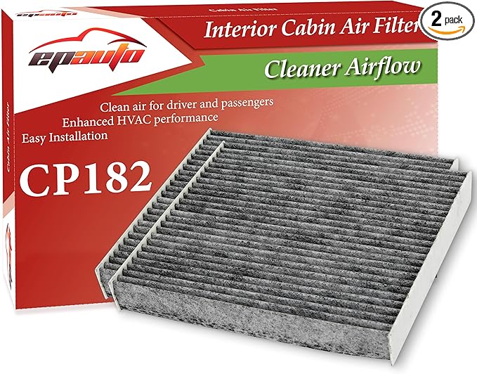 [2-Pack] EPAuto CP182 (CF11182) Cabin Air Filter Replacement for Honda Accord, Civic, CR-V, Fit, HR-V, Insight, Odyssey, Pilot, CR-Z, Clarity;Acura Integra,MDX,RDX,TLX - Fits Select Models 2009-2025