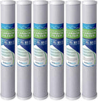 Standard Whole House Coconut Shell Carbon Block 5 Micron Water Filter 20” x 2.5” Fits 20” x 2.5” Housings. Remove Chlorine and Bad Odor. Compatible with C1-20, HX-CB-25-2010, F3WCB32 Pack of 6