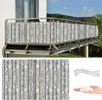Balcony Privacy Screen 6.6' x 9.8' Heavy Duty 165 GSM HDPE Garden Fence, with Grommets, for Deck Apartment Porch Backyard Patio Outdoor, Vertical Floor Pattern