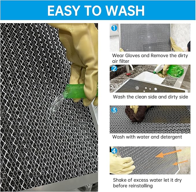 UBeesize 16x25x5 Reusable Electrostatic Air Filter HVAC AC Furnace Filter,Washable, Lasts a Lifetime,Permanent Filter,for Honeywell FC100A1029, Lennox X6672, Carrier(Actual Size:15.75x24.69x4.33 Inch)