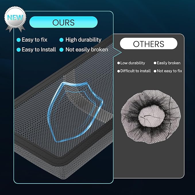 4 Pack Floor Register Cover Trap, HG Power 4 x 12 Inch Floor Vent Screen Net, Nylon Fabric Mesh Air Vent Filter for Home Floor, Catches Coins, Toys, Snacks, Pet Hair, Pet Food(4 Pcs Grey)