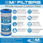 APPLIED MEMBRANES INC. Whole House Water Filter Replacement Filter Cartridge Set | 2 Stage 4.5” x 10” Sediment and Carbon Block Filters | Fits 10-inch Housings