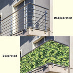 Privacy Screen Protector 8.2' x 49.2' Heavy Duty 165 GSM HDPE Balcony Privacy, Included Cable Ties Customized Size for Balcony, Apartment, Backyard, Patio, Porch, Garden, Green Leaf Pattern