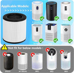 2-Pack B-D02L M05 Replacement Filter, Compatible with MOOKA B-D02L/M05 and KOIOS B-D02L Air Purifier, for VEWIOR B-D02U Air Purifier, H13 True HEPA Filter