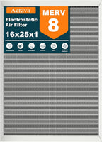 16x25x1 Reusable Air Filter, Washable, MERV 8, Permanent Electrostatic Air Filter, Lasts a Lifetime, Breathe Safely at Home or in the Office