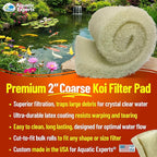 Aquatic Experts Cream COARSE Pond Filter Pad - 2 inch Thick - Bulk Roll Water Garden Filter Pond Media - Made in USA, (18 inch by 36 inch)