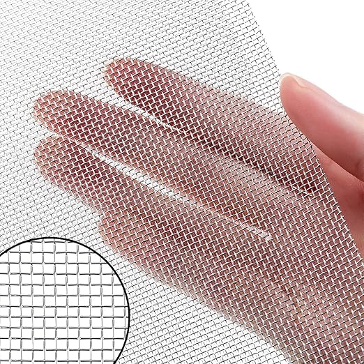 2 Pack 304 Stainless Steel Wire Mesh Screen 20 Mesh 11.8 x 11.8 Inch Metal Meshes Screen Woven Wire Meshes 1mm Hole Easy to Cut for Vent, Window Screens, Filters, Cage, Garden, Vent, Cage, Cabinet DIY