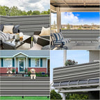 Privacy Screen Protector 4.6' x 6.6' UV Protection Weather-Resistant Garden Fence, Included Cable Ties Customized Size for Deck Pool Fence Railings Apartment, Black White Stripes